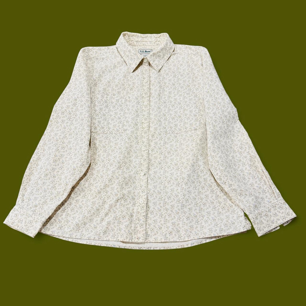Granny Cottage Fairy Coquette Vintage 90s Cotton Floral Button Down Blouse M EUC